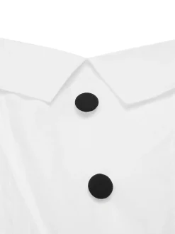 Fashion Retro Stage [Pre-Sale] 1950s Cotton Spaghetti Straps Romper White & Black