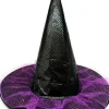 Outlet Retro Stage Purple Pointed Halloween Leather Witch Hat