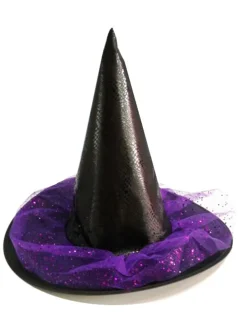 Outlet Retro Stage Purple Pointed Halloween Leather Witch Hat