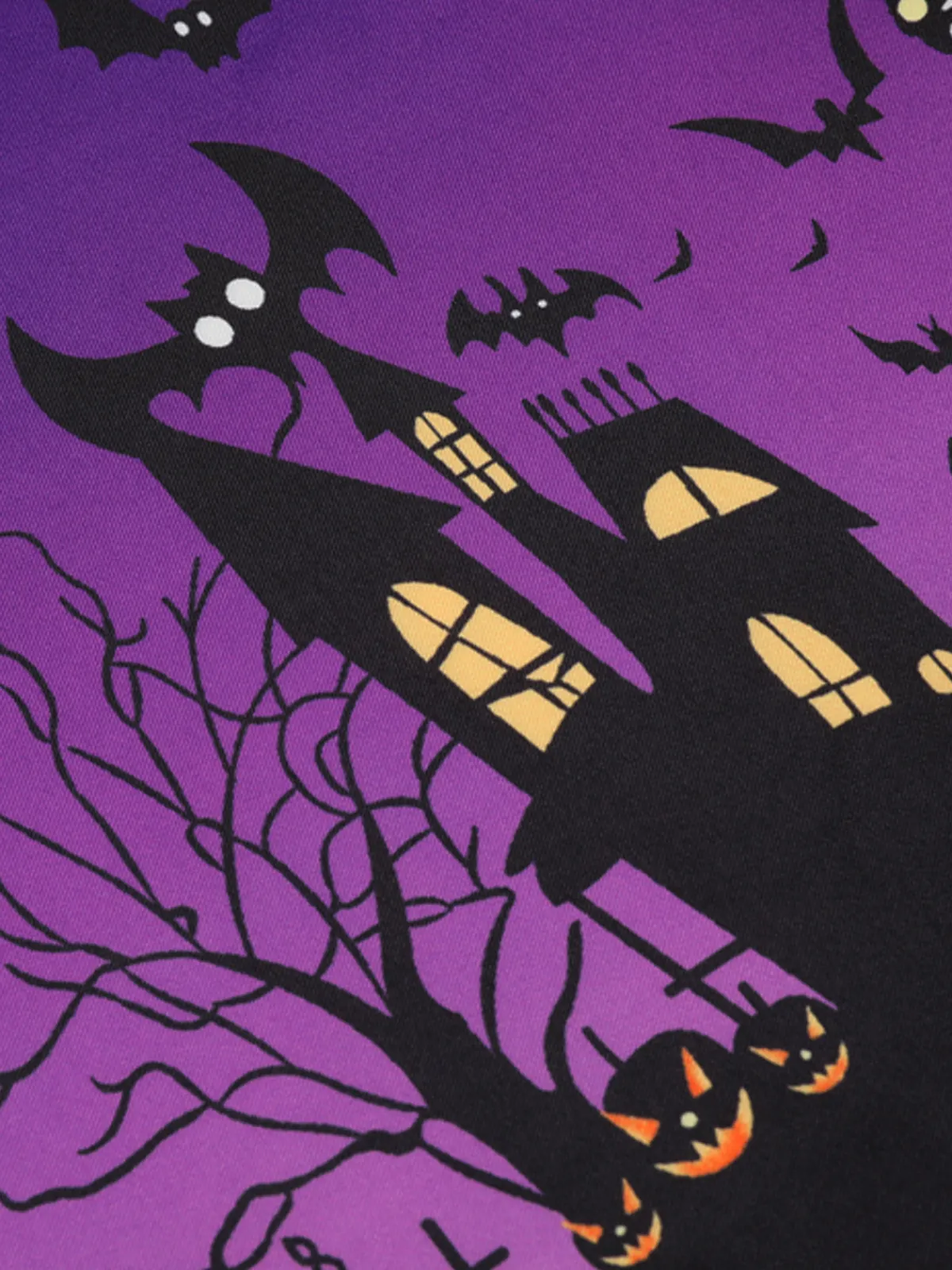 Best Retro Stage Purple 1950s Halloween Button Dress