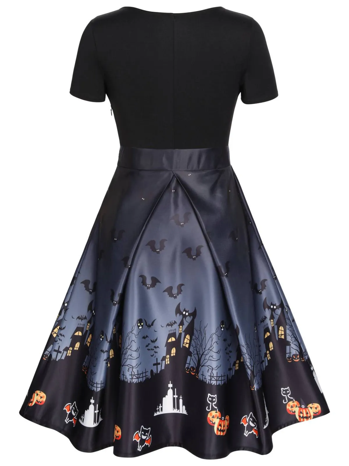 Best Retro Stage Purple 1950s Halloween Button Dress