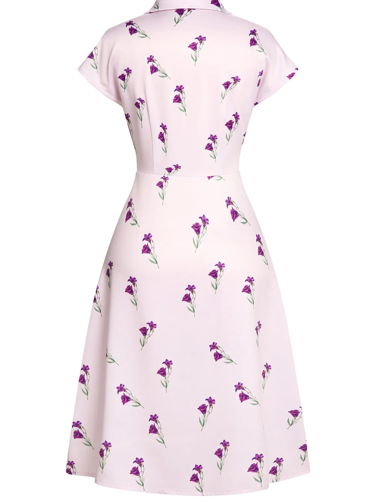 Discount Retro Stage 1940s Petunia Lapel Dress Purple