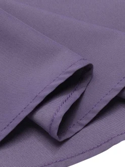 Online Retro Stage 1940s Solid Skirt with Belt Purple