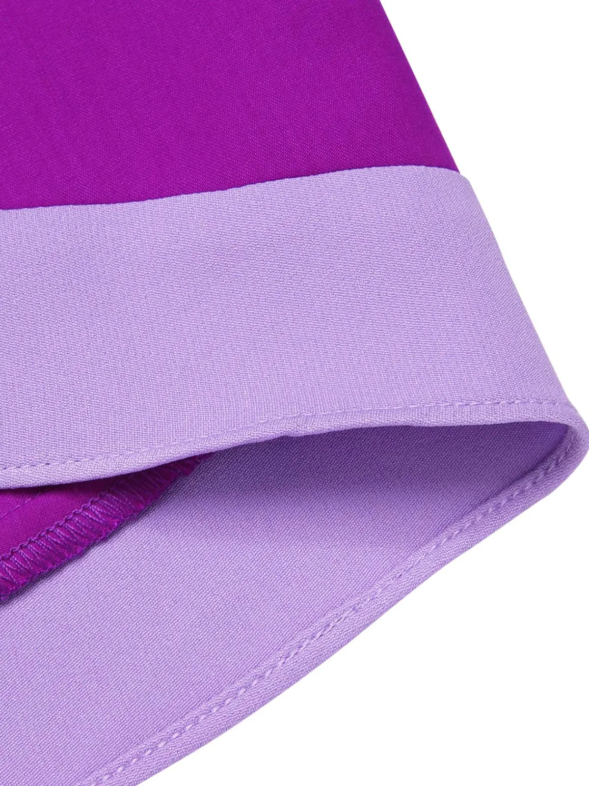 Outlet Retro Stage 1950s Solid Spliced Tie Neck Dress Purple