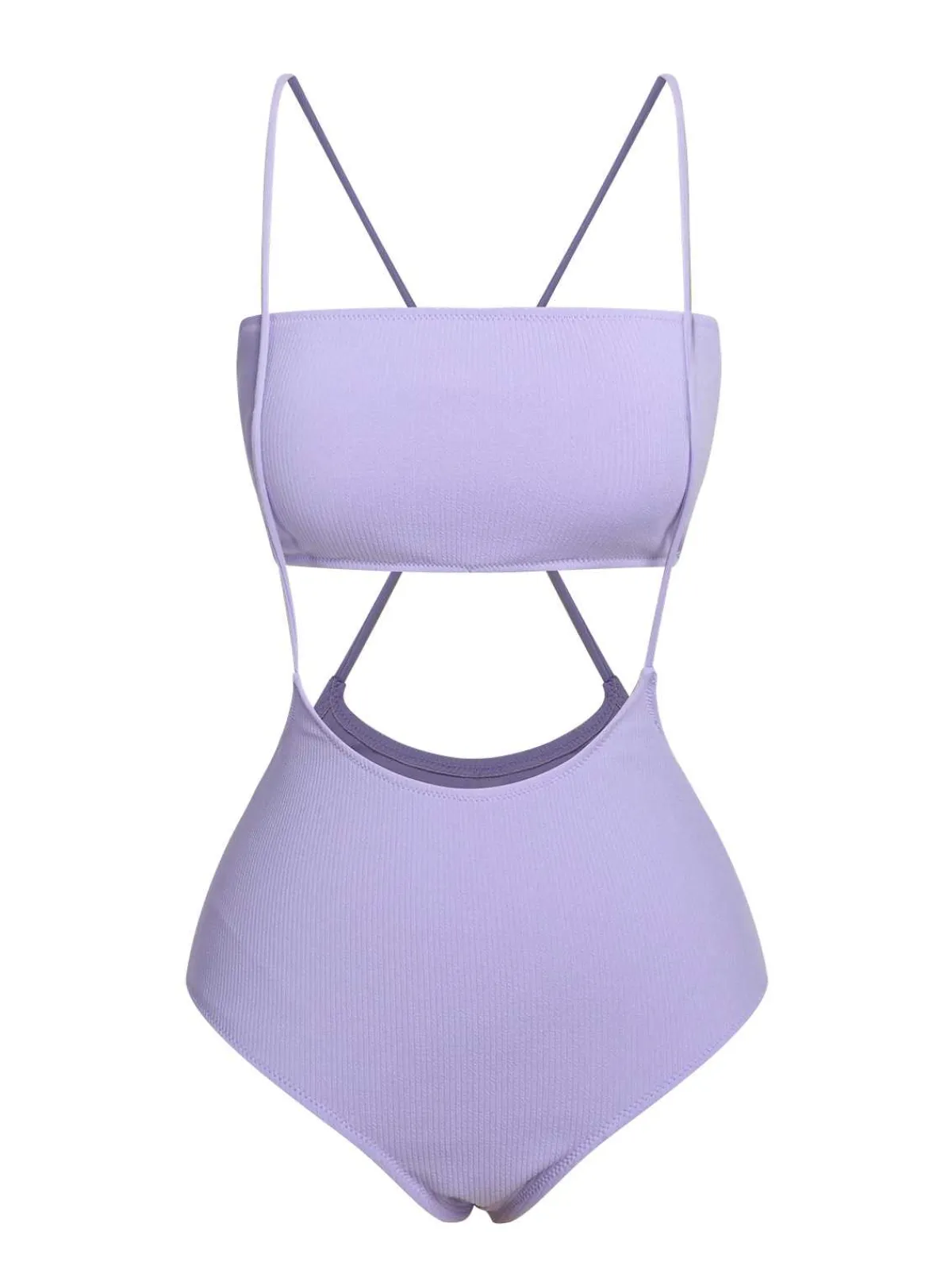 New Retro Stage 1950s Spaghetti Strap Bandeau Swimsuit Purple