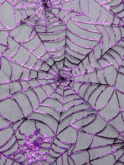 Clearance Retro Stage 1950s Spiderweb Mesh Skirted Cover-Up Purple