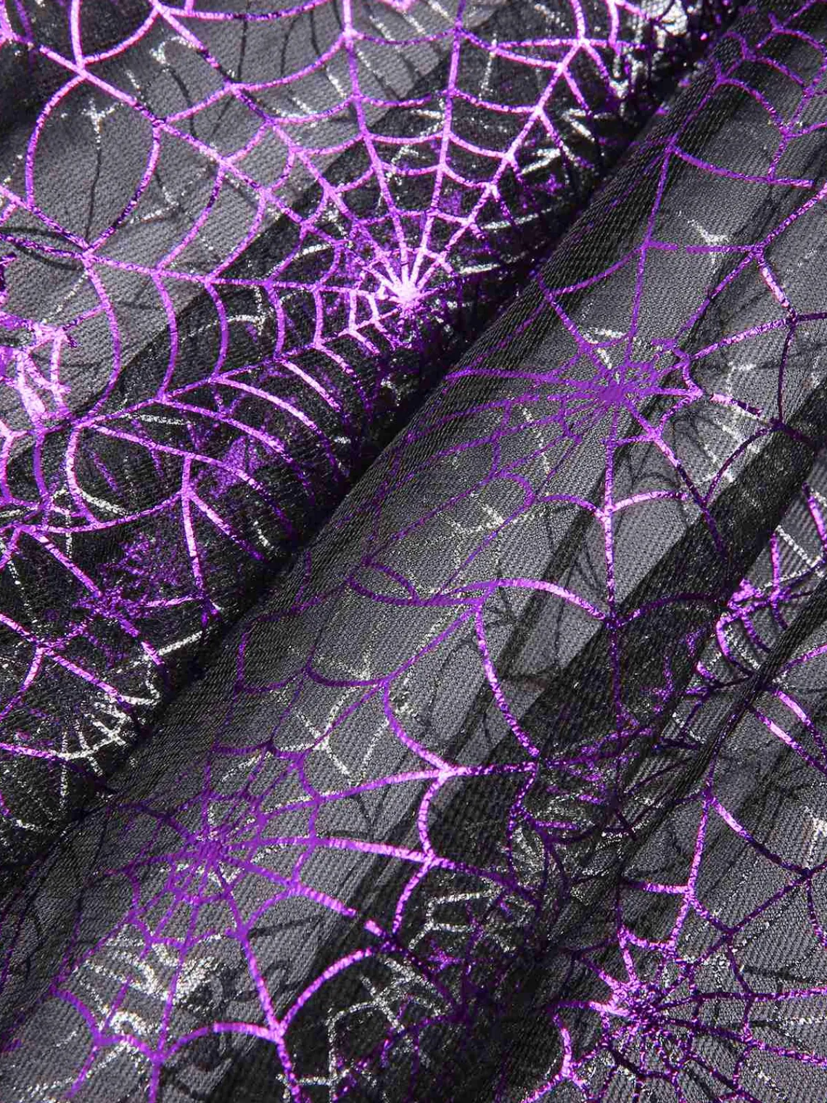Clearance Retro Stage 1950s Spiderweb Mesh Skirted Cover-Up Purple