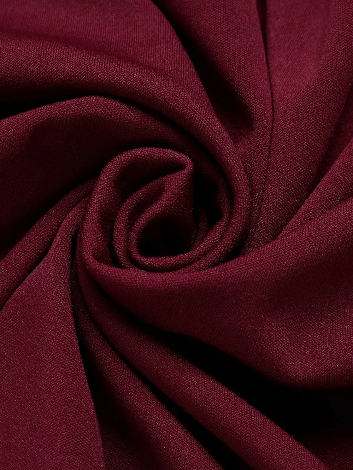 Fashion Retro Stage 1940s Solid Long Sleeved Lapel Dress Purplish Red