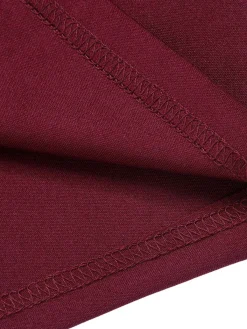 Fashion Retro Stage 1940s Solid Long Sleeved Lapel Dress Purplish Red