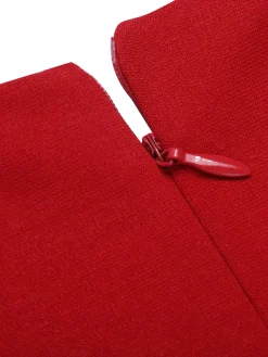 Hot Retro Stage & Blue 1950s Solid Tie Romper Red