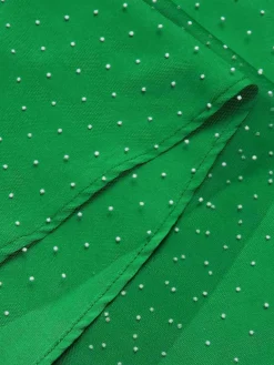 Outlet Retro Stage 1950s Christmas Polka Dots Dress Red & Green