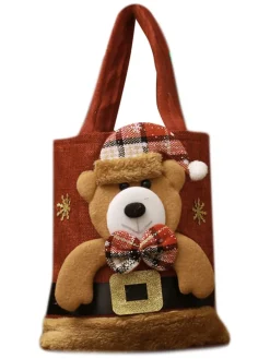 New Retro Stage Red Christmas 3D Gift Candy Handbag