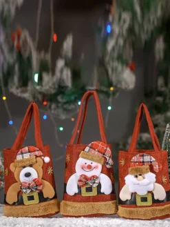 New Retro Stage Red Christmas 3D Gift Candy Handbag
