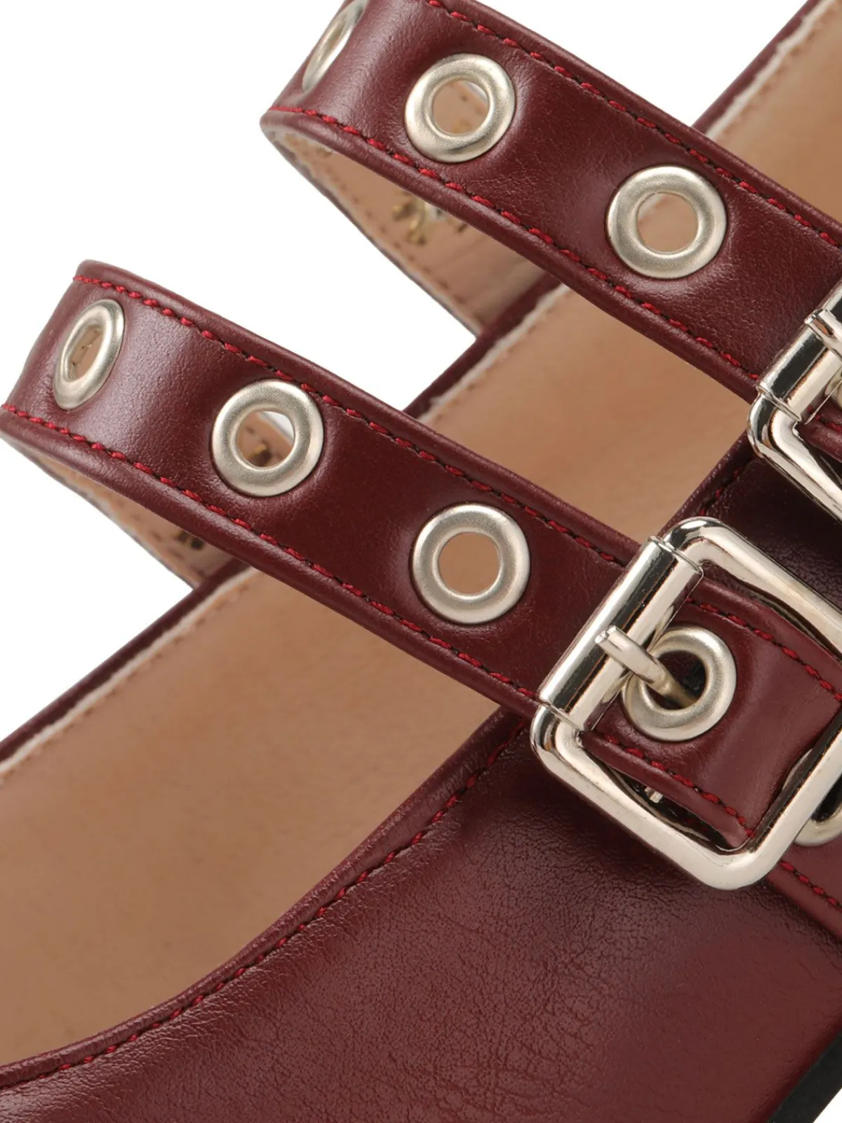 Hot Retro Stage Retro Buckle High Heels Red