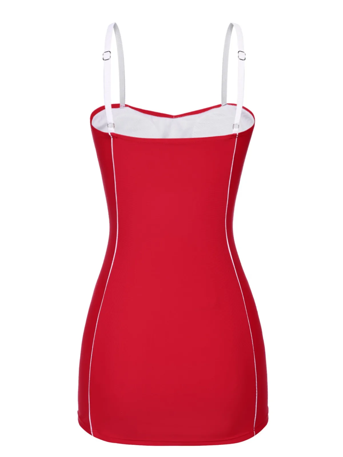 Hot Retro Stage 1940s Bow Straps One-Piece Swimsuit Red