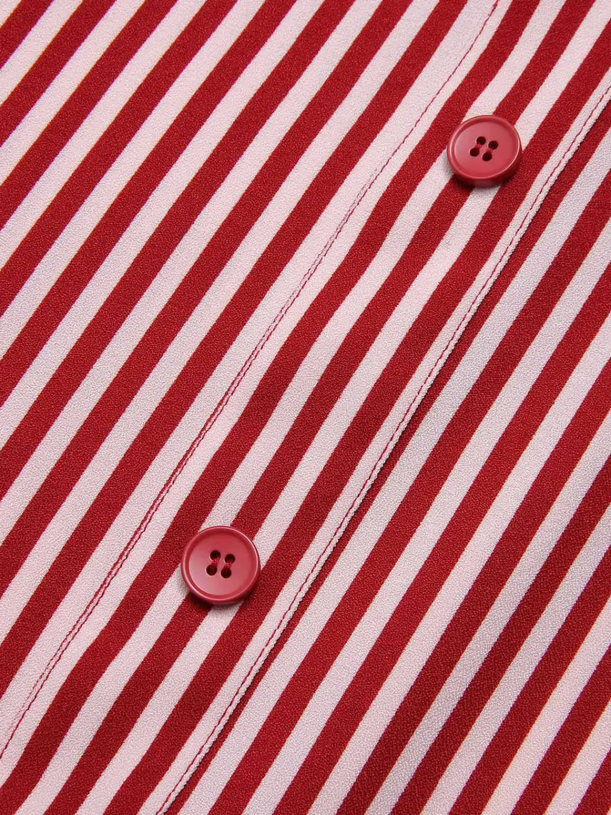 Best Retro Stage 1940s Buttoned Stripes Skirt Red