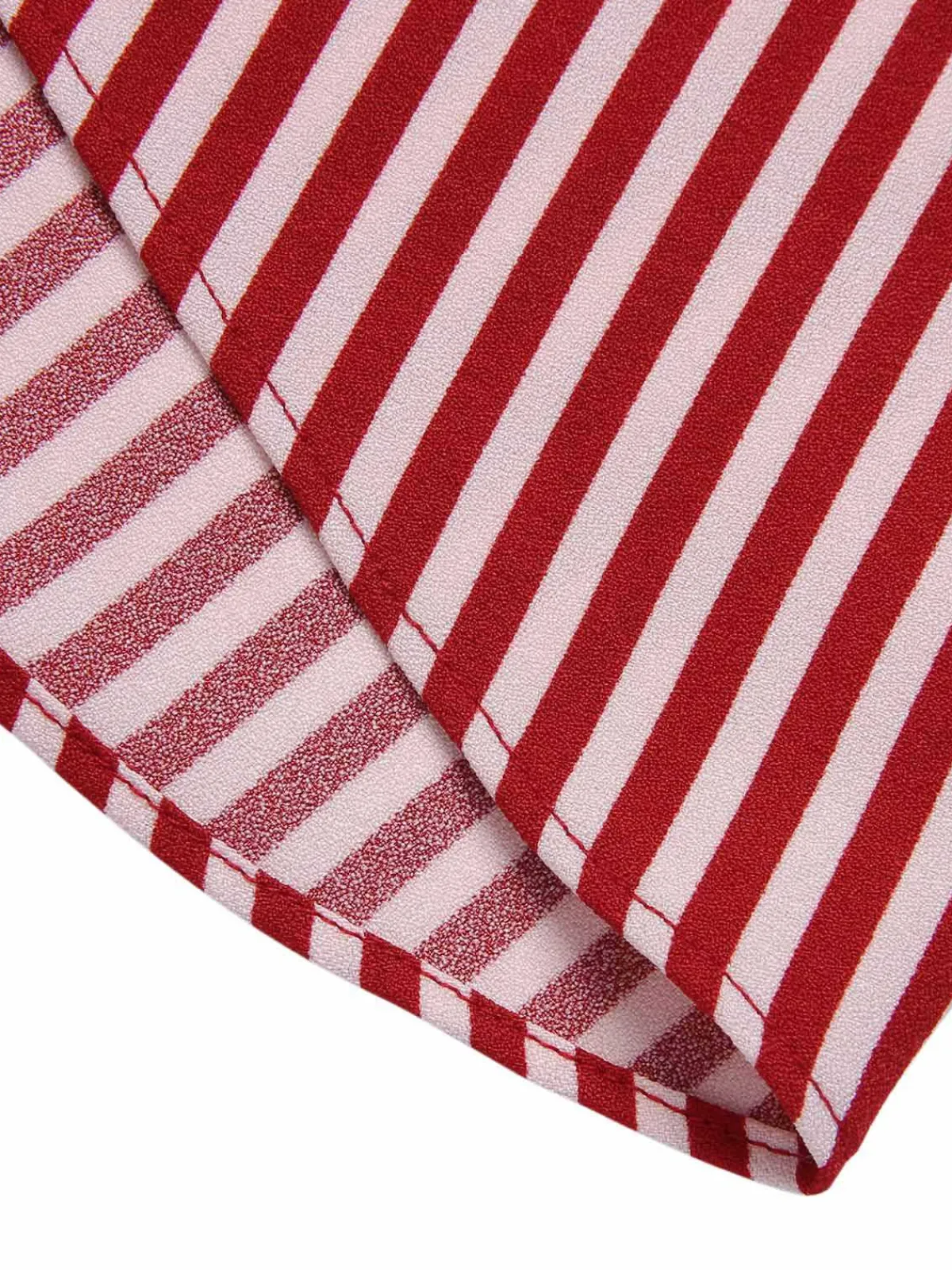 Best Retro Stage 1940s Buttoned Stripes Skirt Red