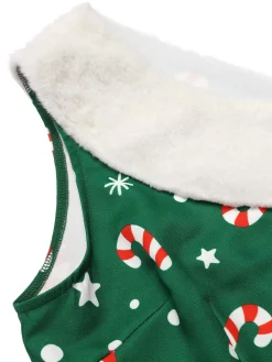 Online Retro Stage Red 1950s Candy Cane One-Shoulder Dress