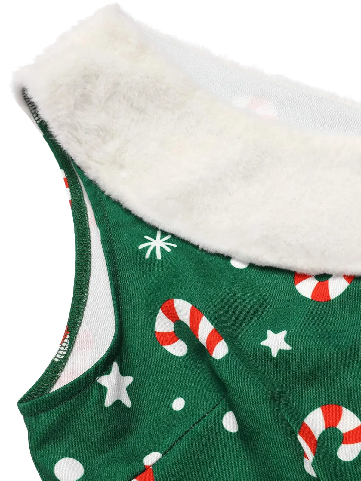 Online Retro Stage Red 1950s Candy Cane One-Shoulder Dress