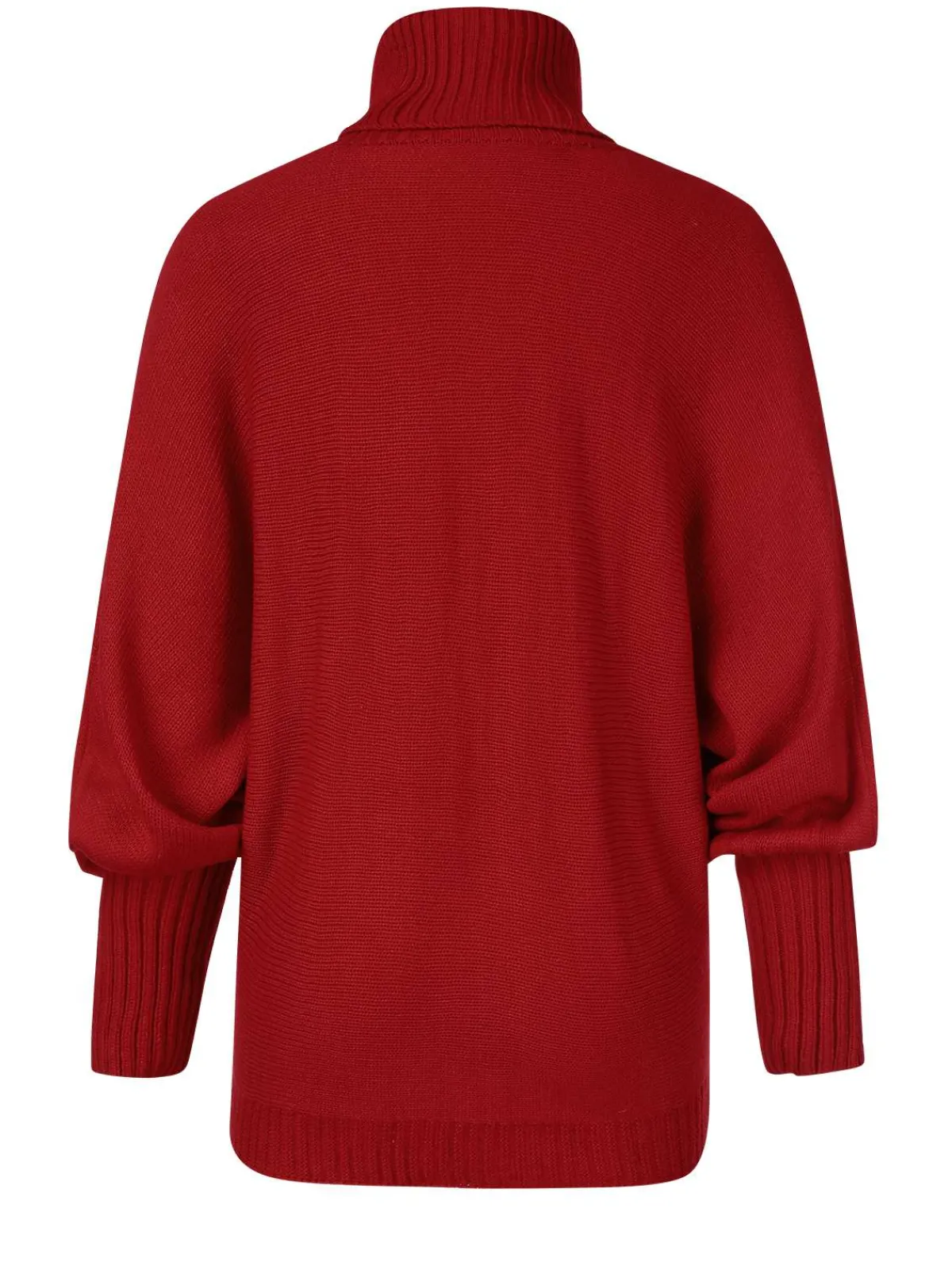 Fashion Retro Stage 1980s Christmas Merry Print Turtleneck Sweater Red