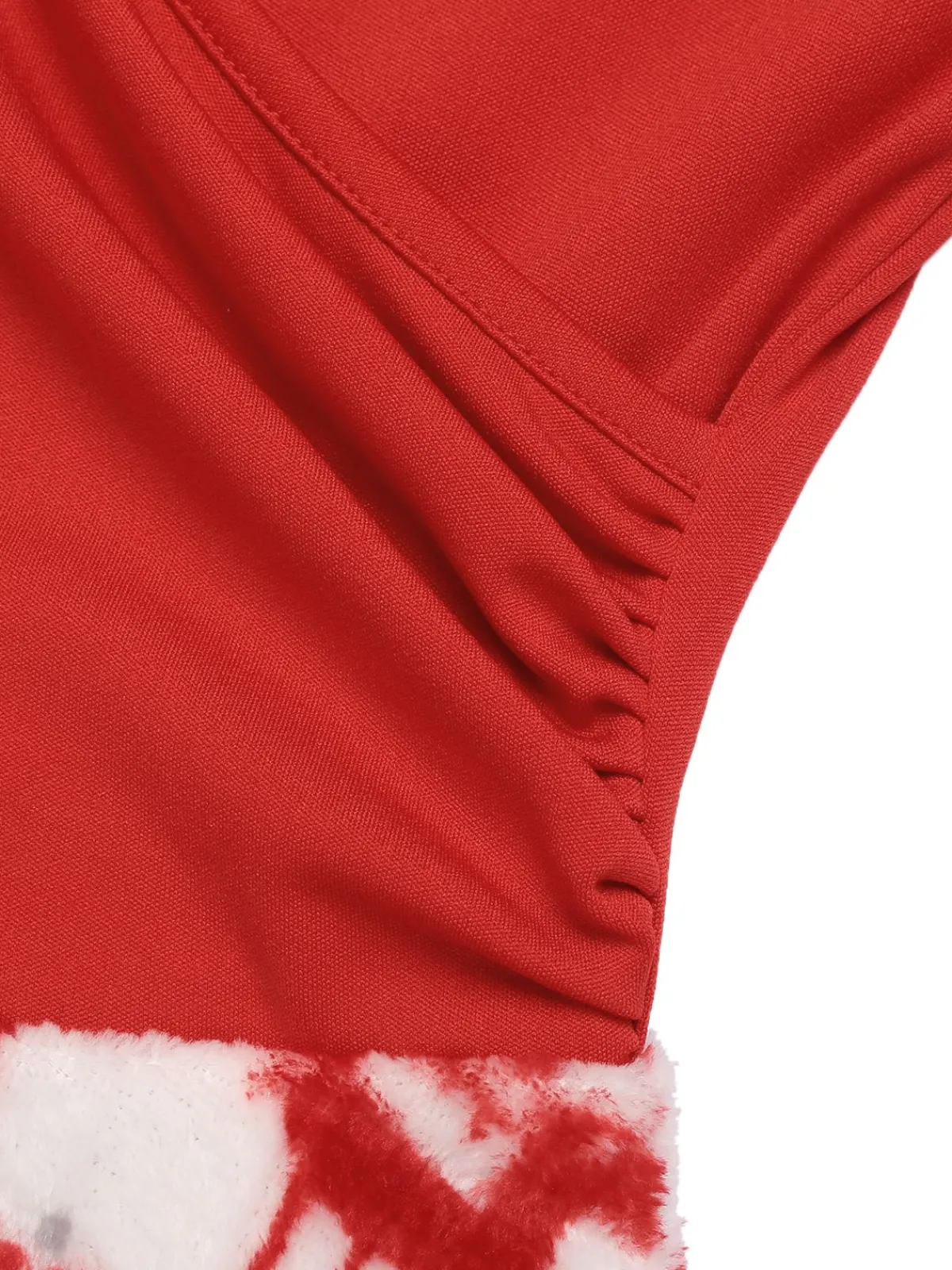 New Retro Stage 1950s Christmas Patchwork Swing Dress Red