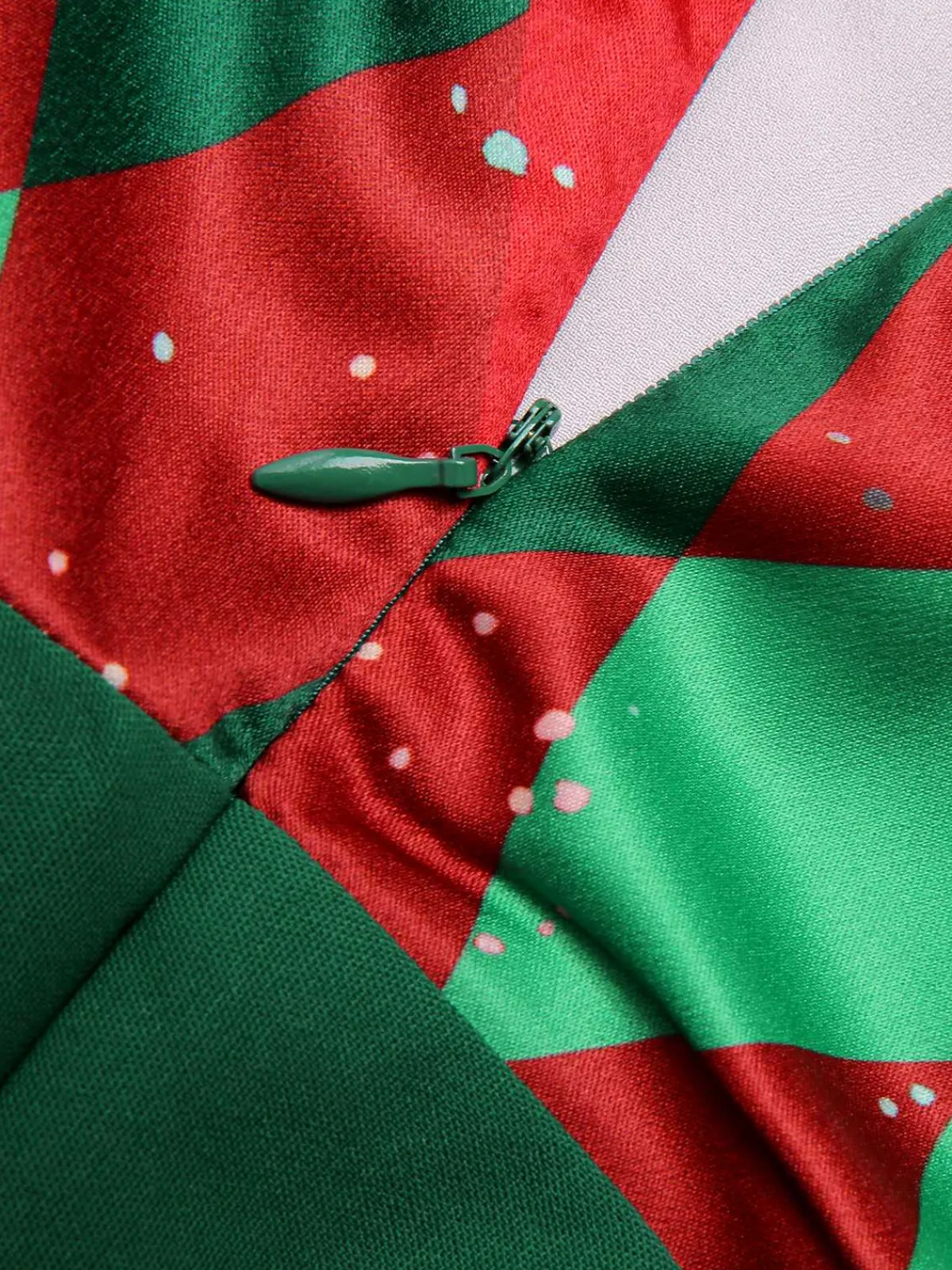 New Retro Stage Red 1930s Christmas Plaid Lace Patchwork Jumpsuit