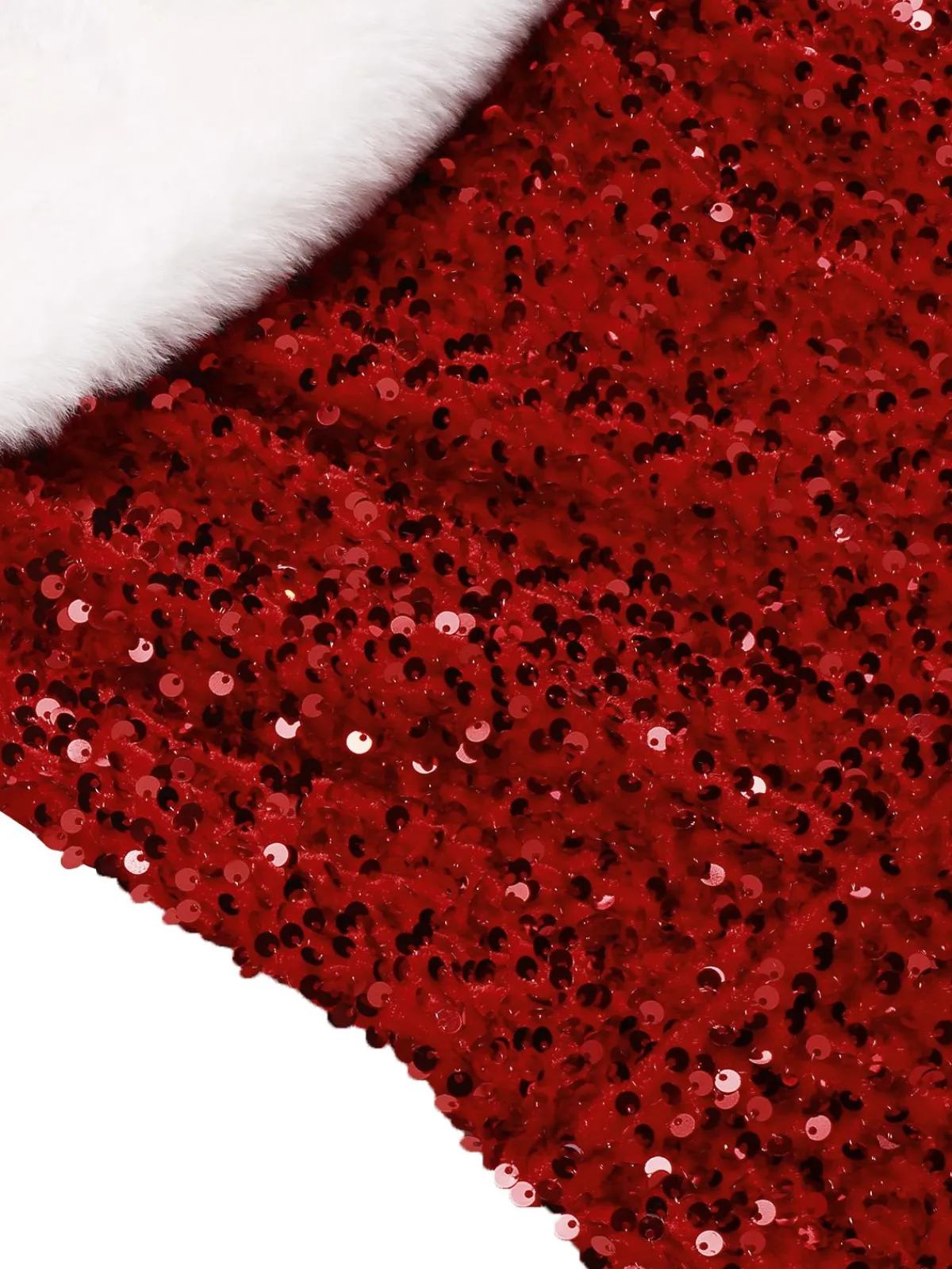 Online Retro Stage 1950s Cold-Shoulder Furry Sequined Dress Red