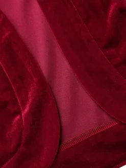 Clearance Retro Stage 1930s Contrast Lapel Velvet Bolero Jacket Red