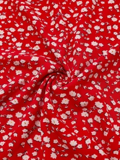 Hot Retro Stage 1960s Ditsy Floral Lace-Up Mini Dress Red