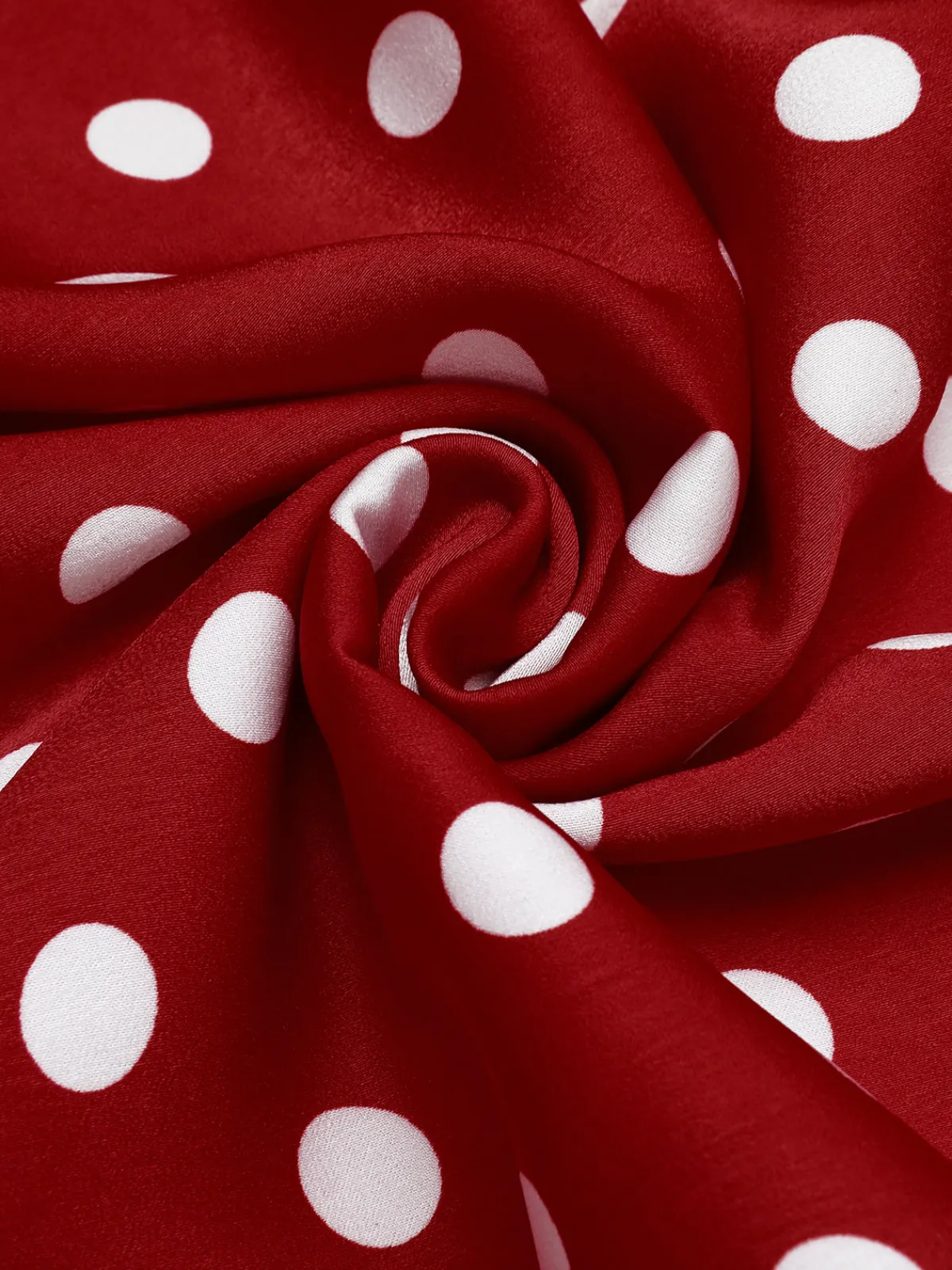 Fashion Retro Stage 1950s Dots Patchwork Swing Dress Red