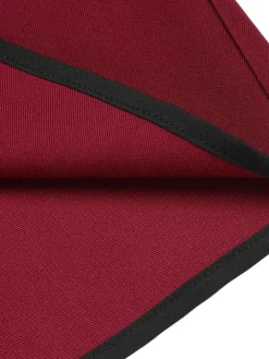 Fashion Retro Stage Red 1950s Elastic Waist Solid Shorts Wine Red