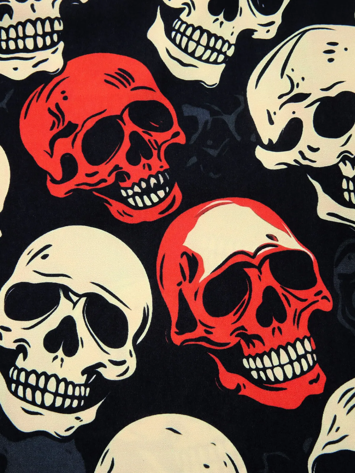 Sale Retro Stage 1960s Halloween Skull Strap Dress Red