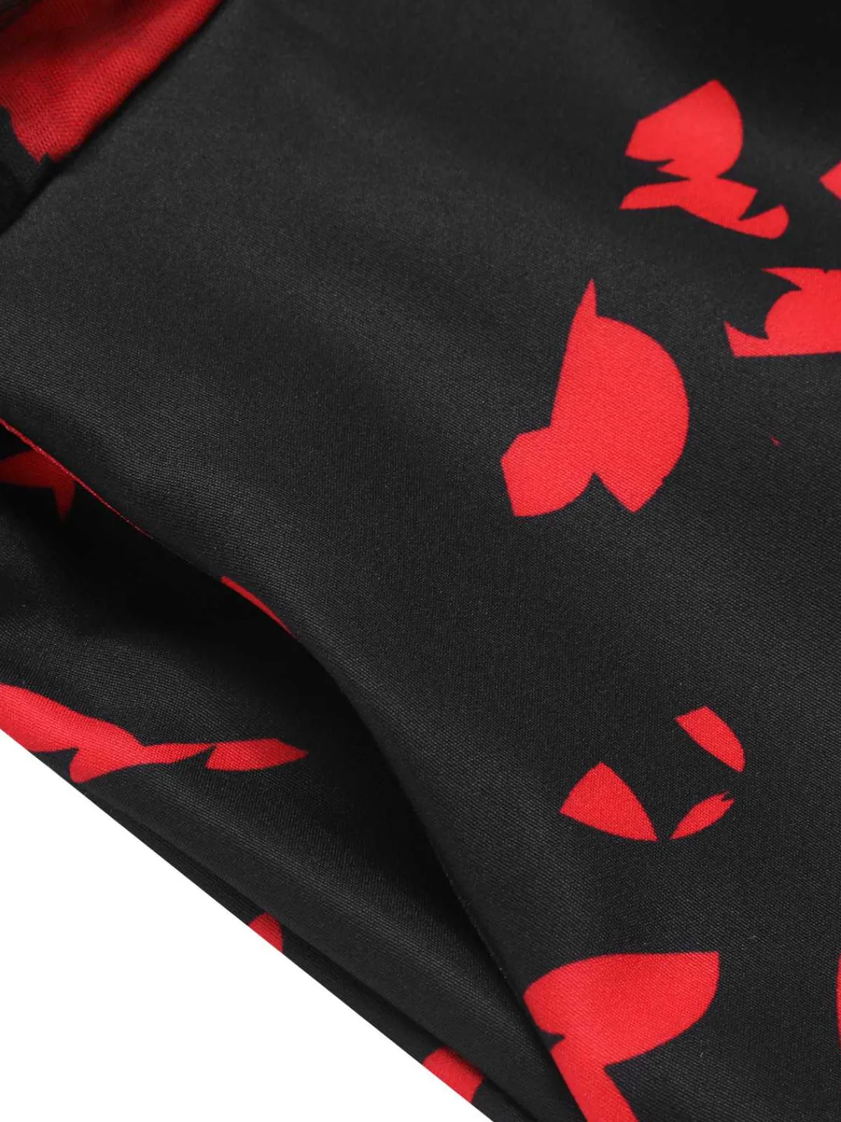 Clearance Retro Stage 1930s Halloween V-Neck Bat Jumpsuit Red