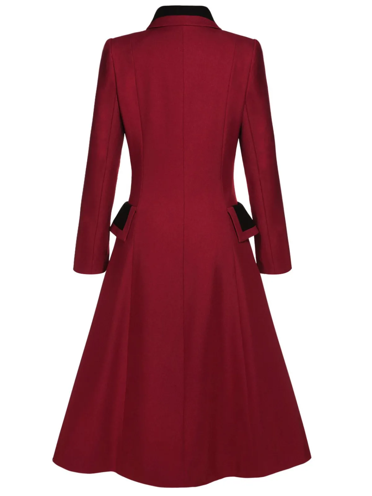 Hot Retro Stage 1950s Lapel Double Breasted Coat Red