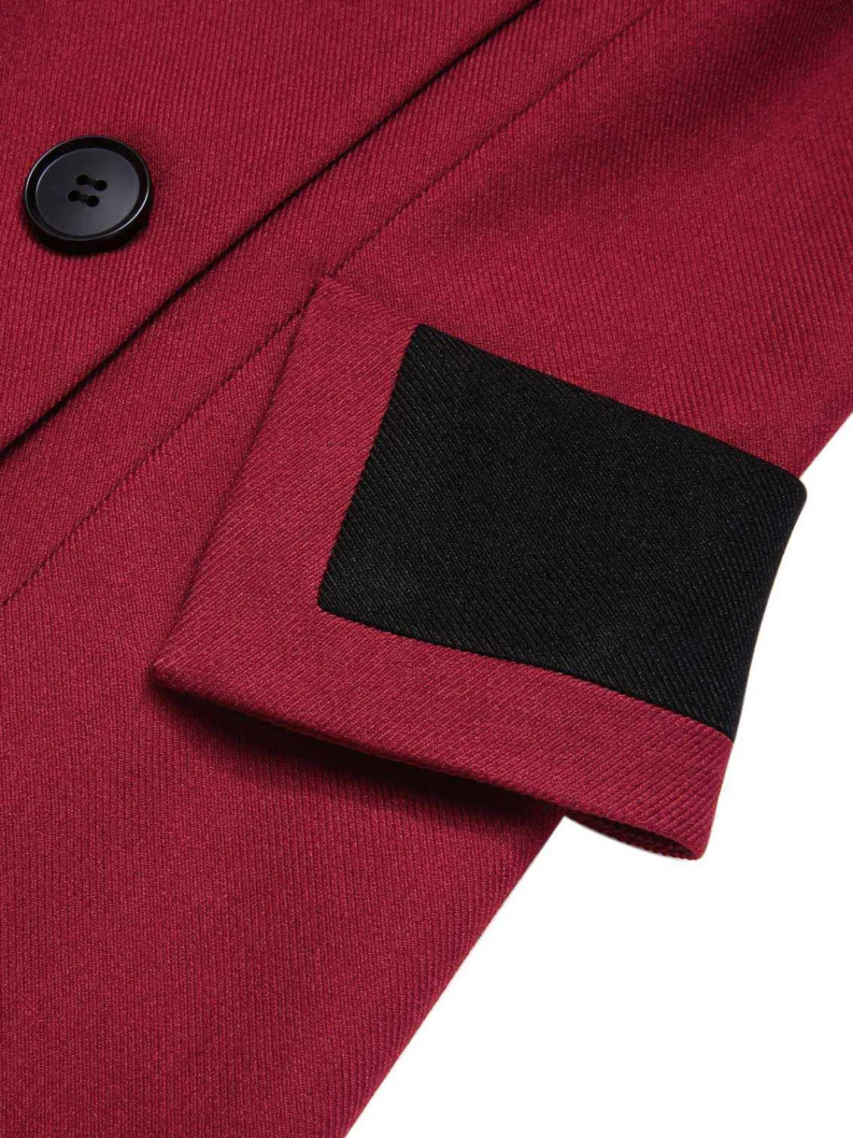 Hot Retro Stage 1950s Lapel Double Breasted Coat Red