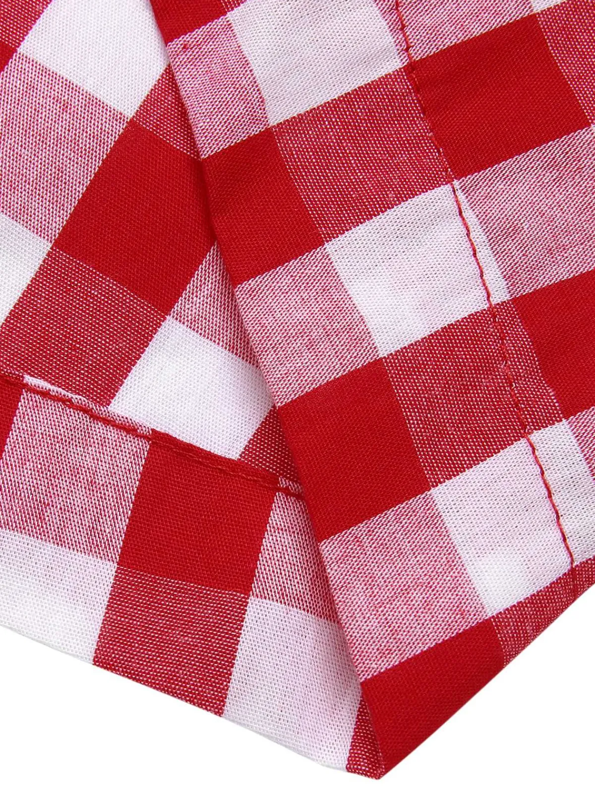 Hot Retro Stage Red 1940s Lapel Plaids Belted Romper