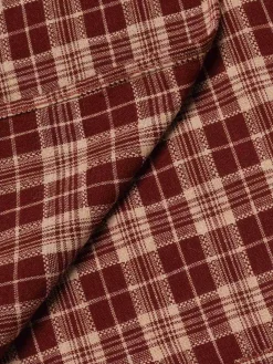 Best Retro Stage 1960s Plaid Back Slit Skirt Red