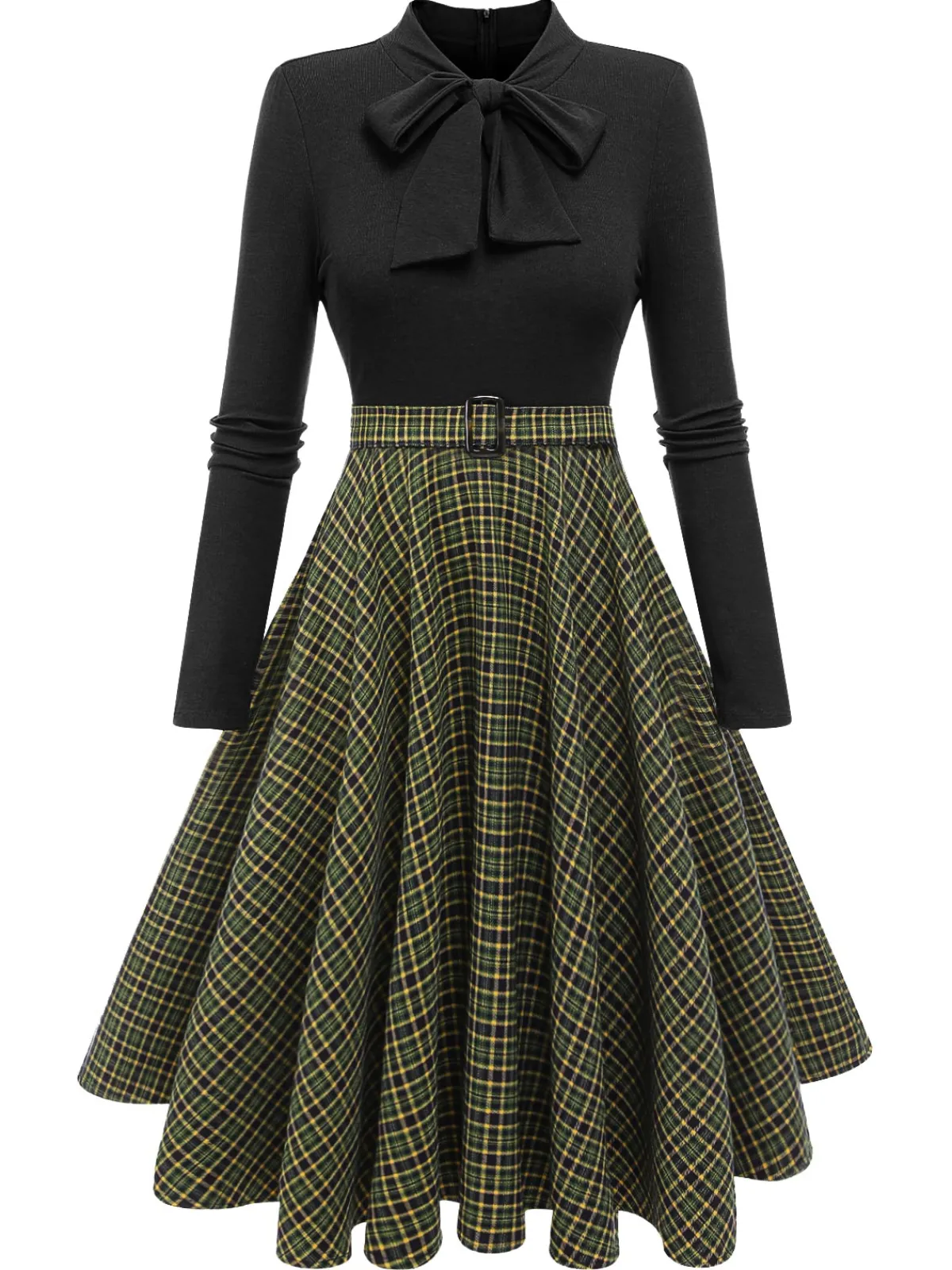 Sale Retro Stage Red 1950s Plaid Knitting Dress