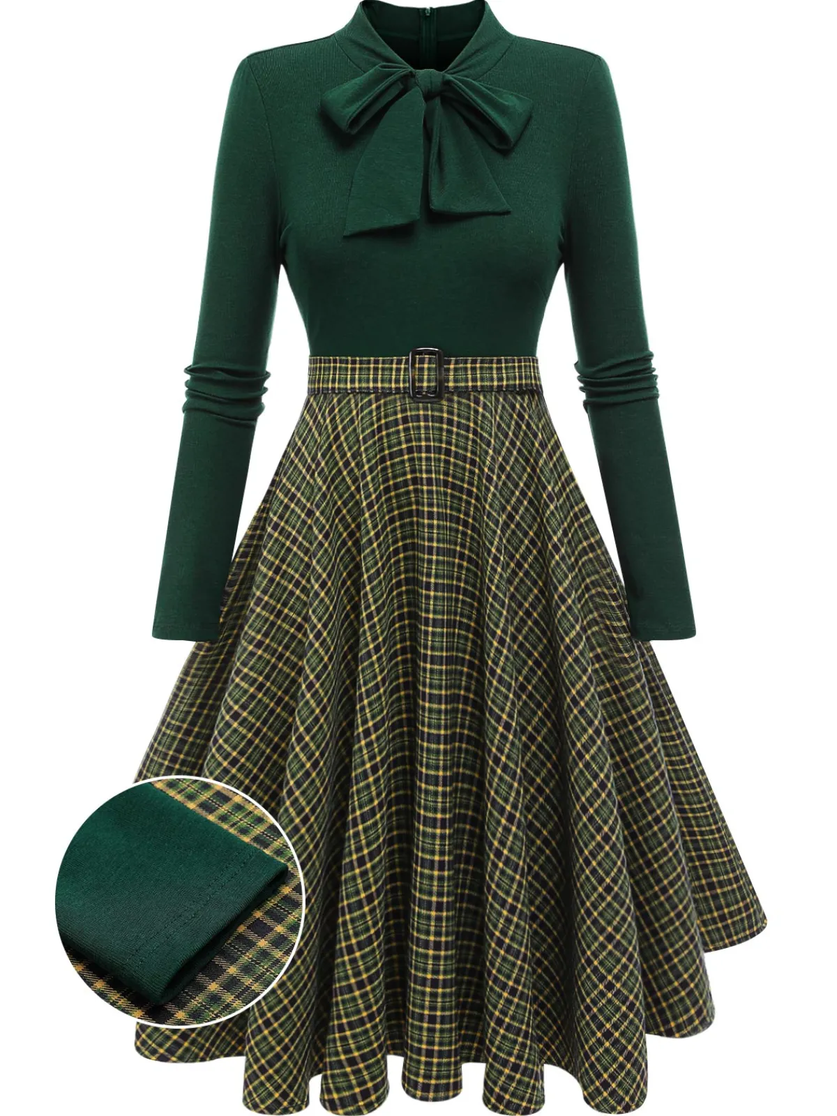 Sale Retro Stage Red 1950s Plaid Knitting Dress