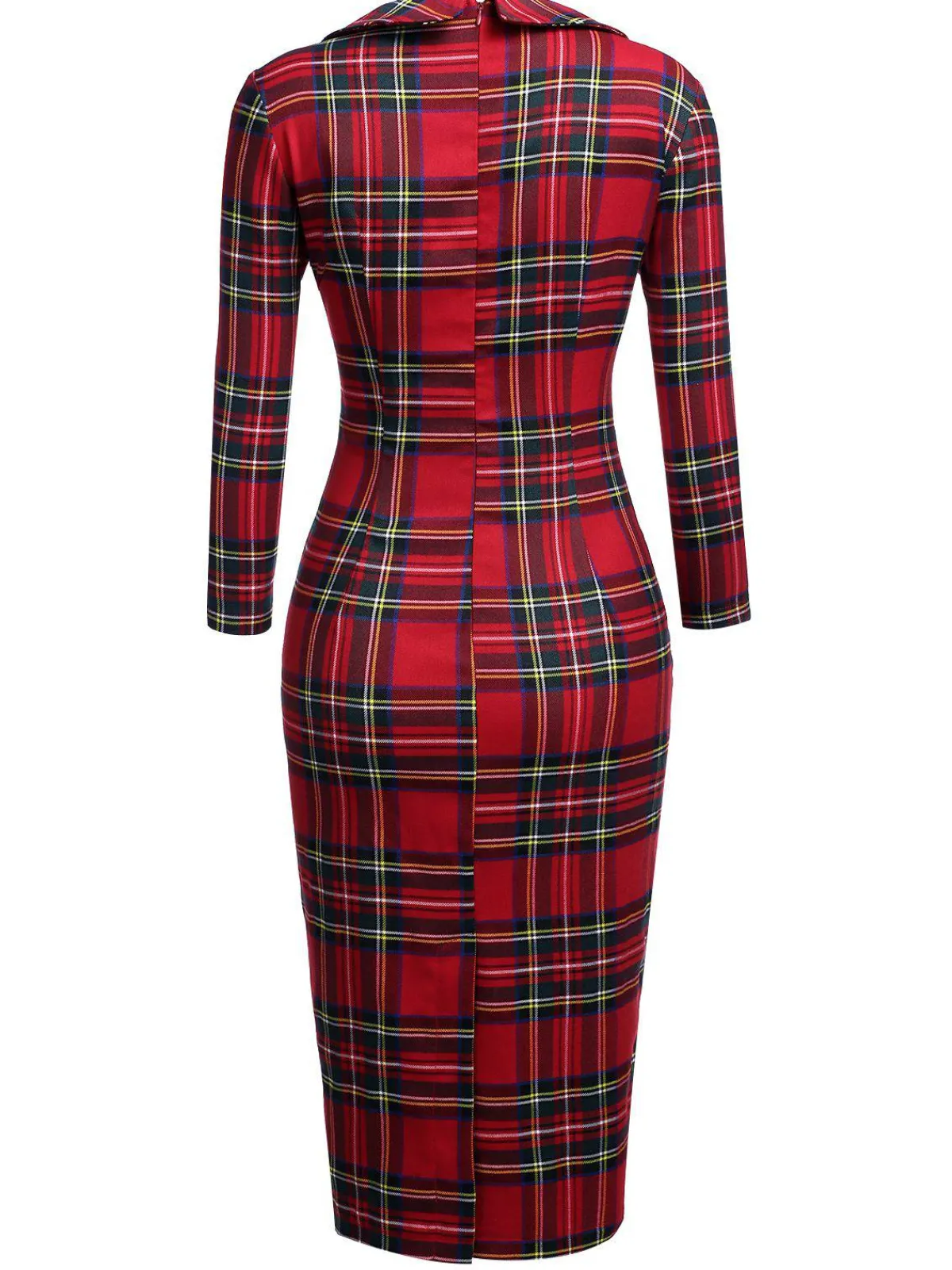 Clearance Retro Stage 1960s Plaids Bodycon Dress Red