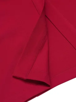 Clearance Retro Stage 1940s Pleated Button Pencil Skirt Red