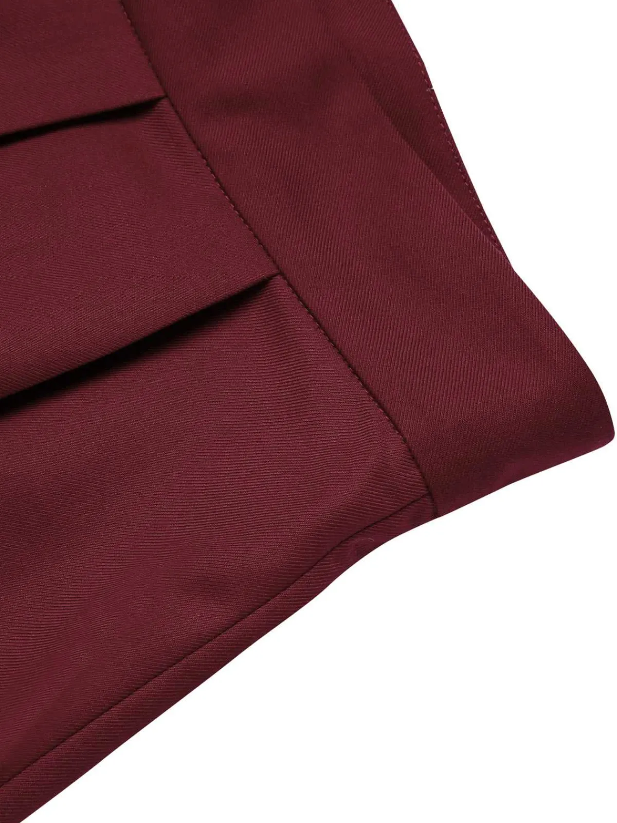 Fashion Retro Stage 1950s Pleated Turn Over Shorts Red