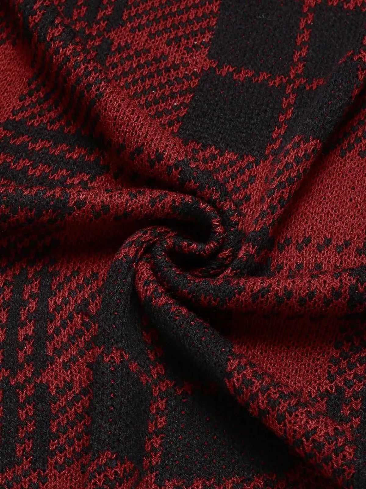 Sale Retro Stage 1950s Pockets Plaid Knitted Cardigan Red