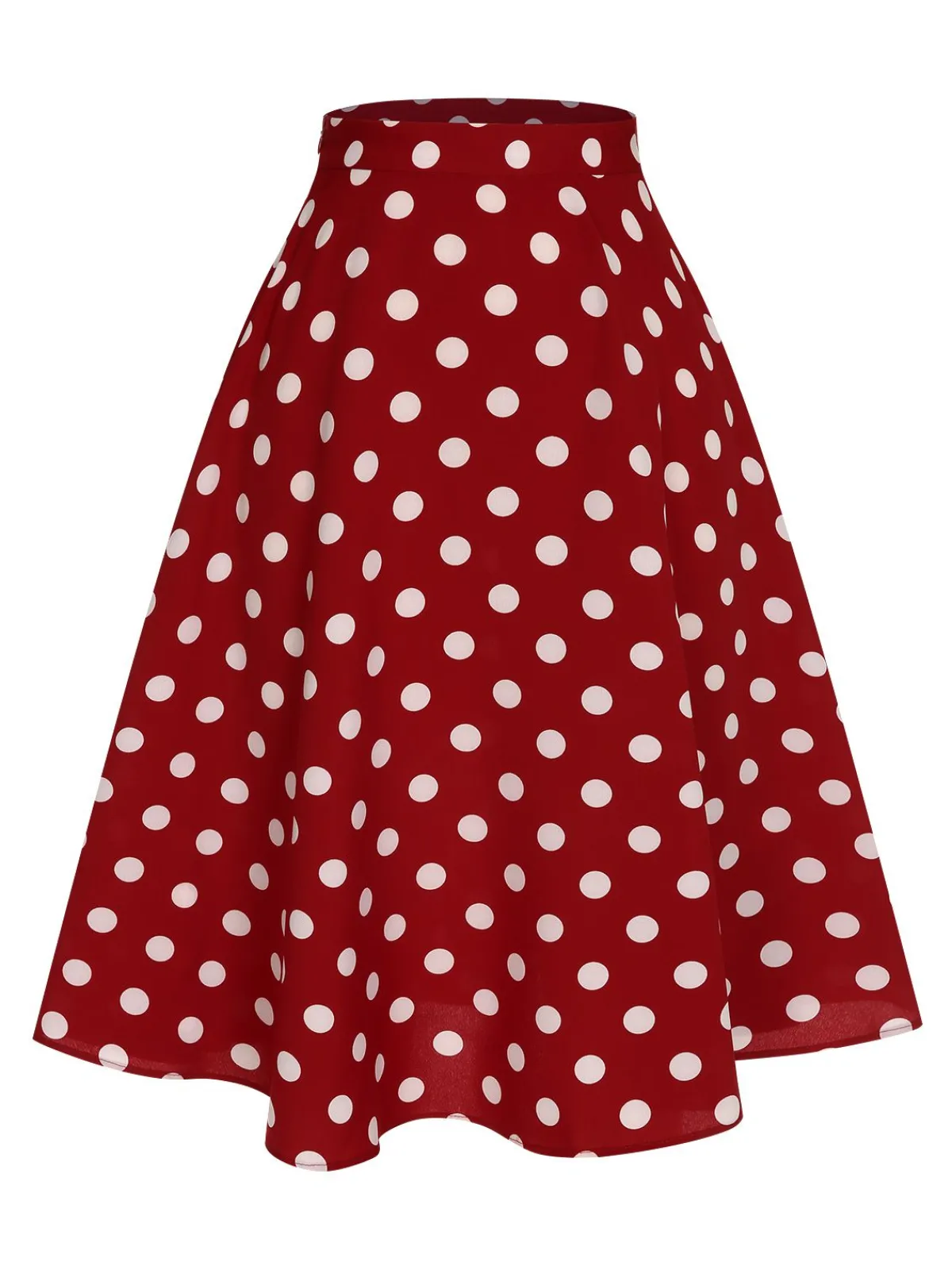 Sale Retro Stage 1950s Polka Dot Swing Skirt Red