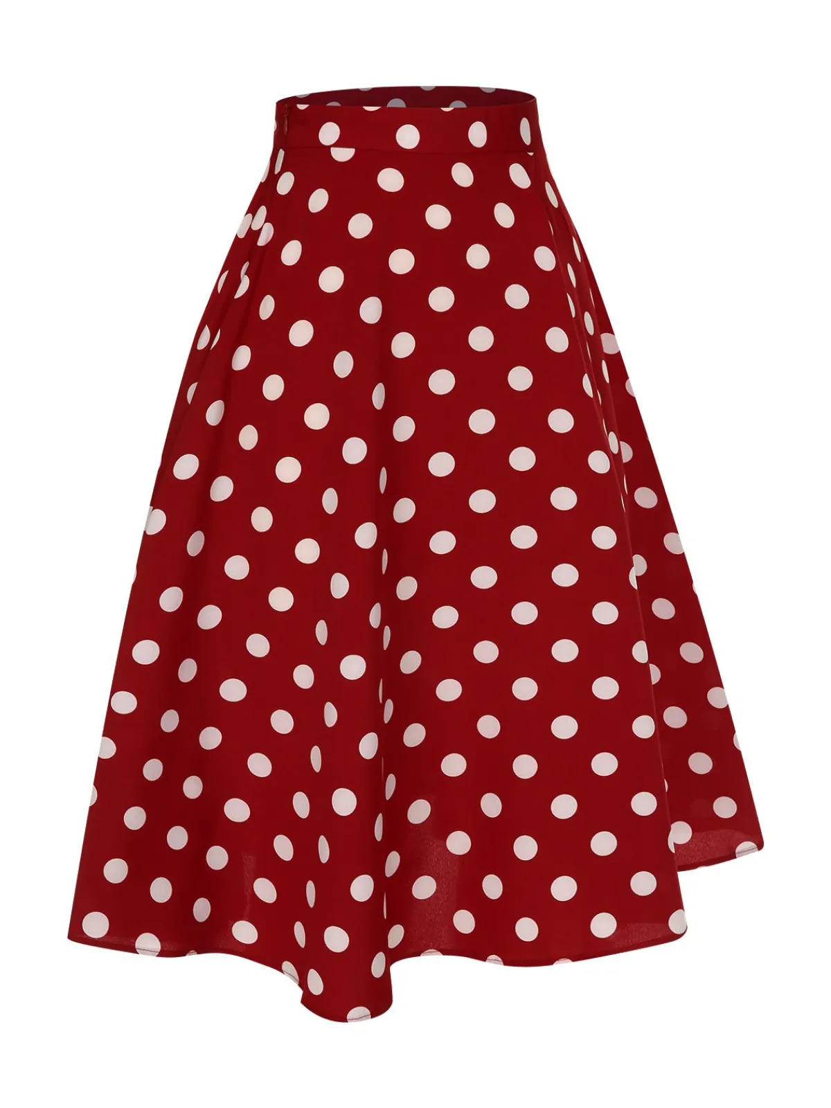 Sale Retro Stage 1950s Polka Dot Swing Skirt Red