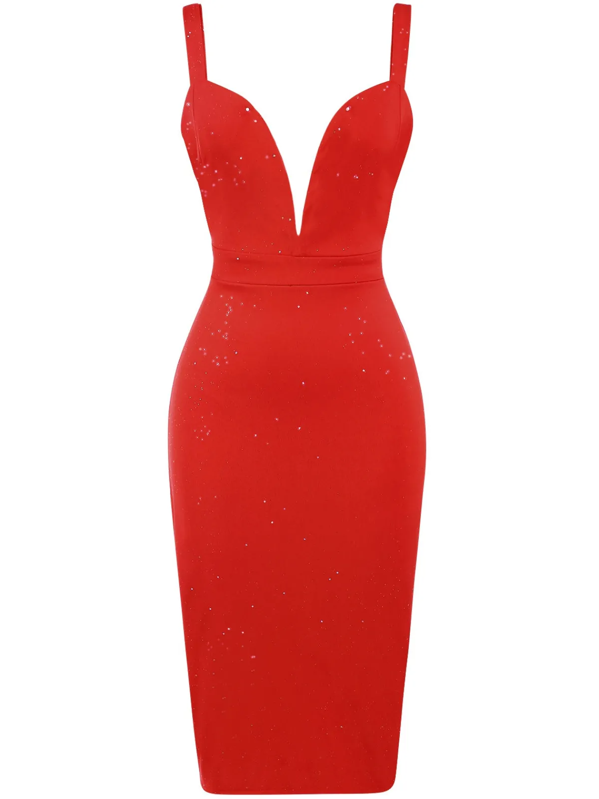 Clearance Retro Stage 1960s Ruffled Open Back Suspender Dress Red