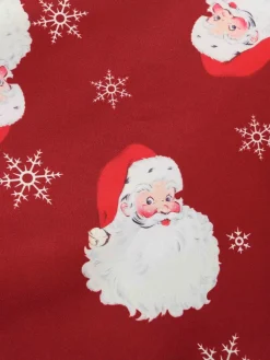 Sale Retro Stage 1950s Santa Claus V-Neck Belt Dress Red