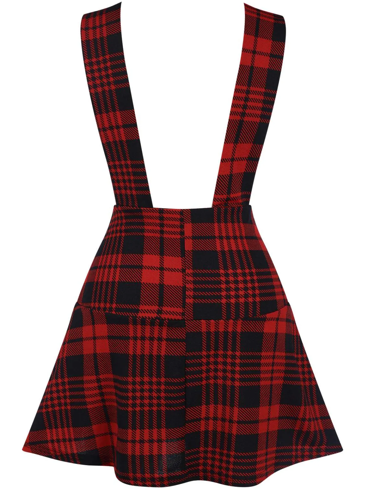 Discount Retro Stage 1980s Scottish Plaid Overall skirt Red