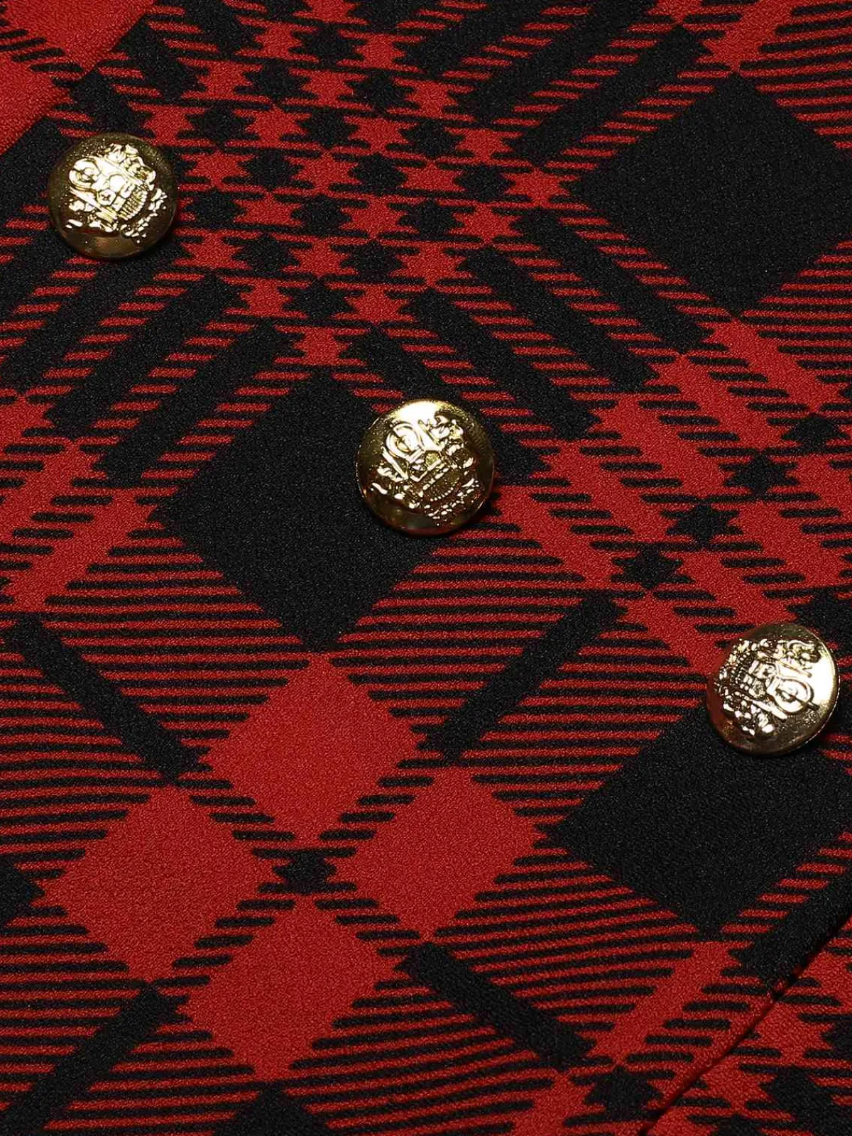 Discount Retro Stage 1980s Scottish Plaid Overall skirt Red