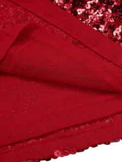 Online Retro Stage Red 1960s Sequins Sleeveless Top